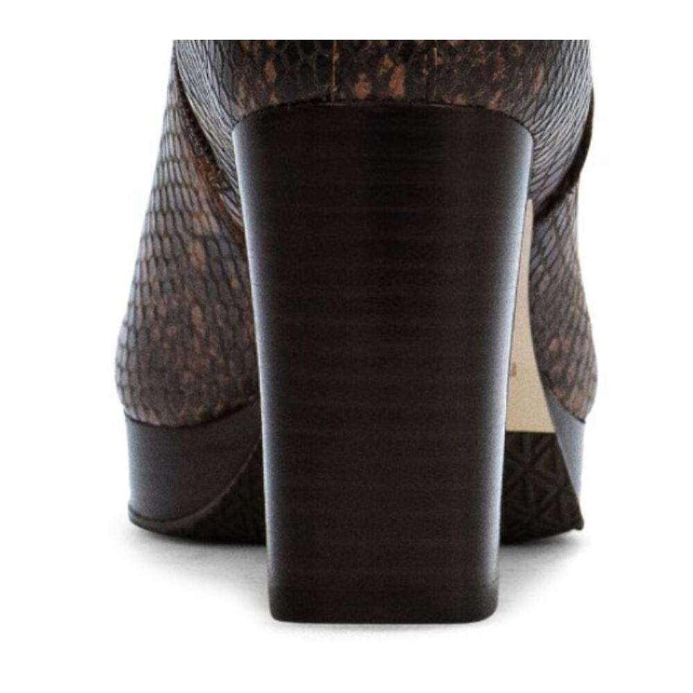 Donald Pliner ZELDA Python Snake Platform Heel Mid Boots | 8.5 Brown NEW $298 - Picture 5 of 7
